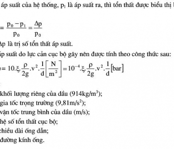 CÁC TỔN THẤT TRONG HỆ THỒNG THỦY LỰC